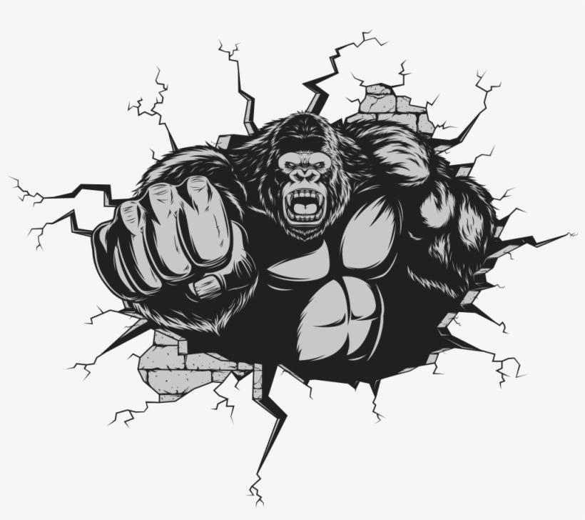 Svg Free Gorilla Ape Cartoon Punches - Angry Gorilla Cartoon Face - Free  Transparent PNG Download - PNGkey