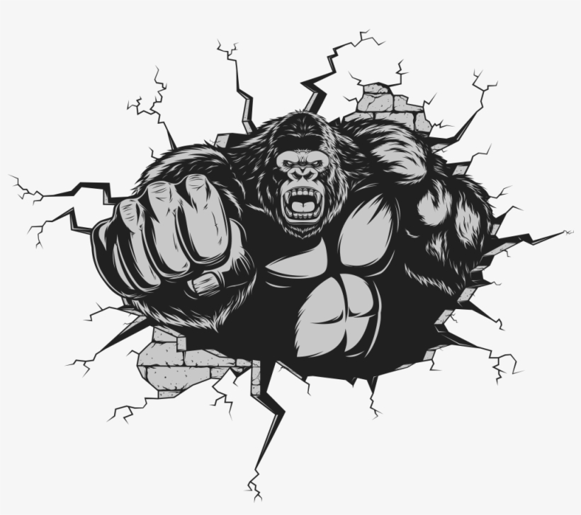 Svg Free Gorilla Ape Cartoon Punches - Angry Gorilla Cartoon Face, transparent png #4050435