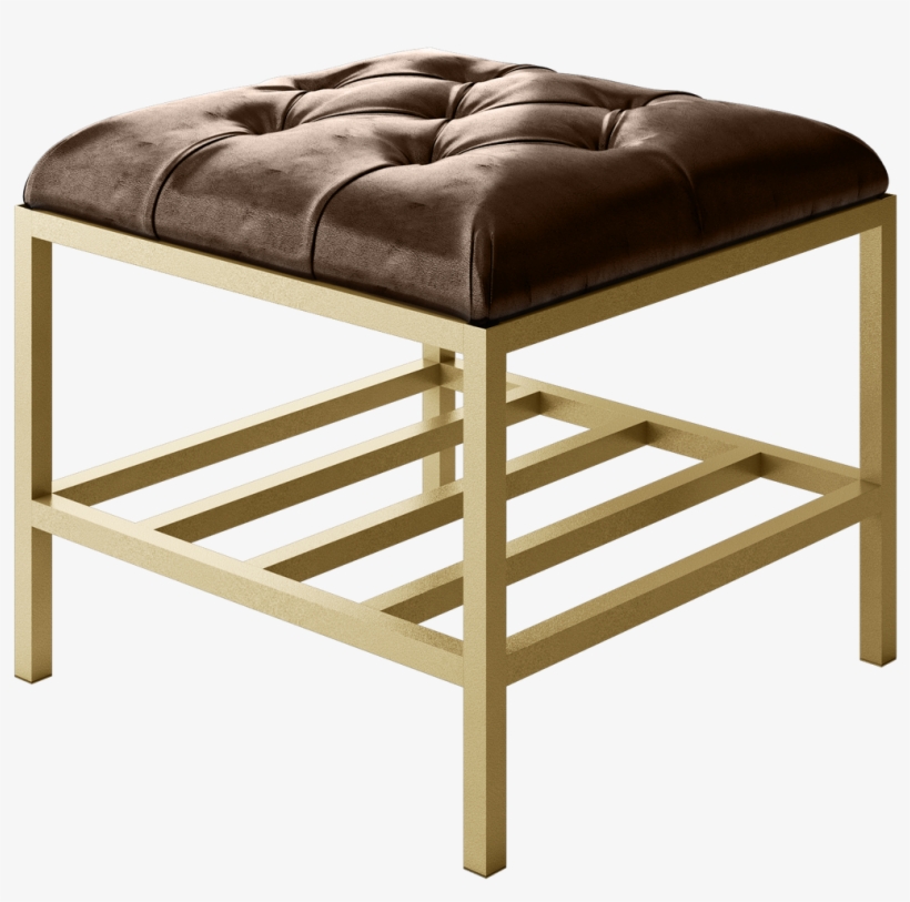 Small Brown Modern Bench - Everly Quinn Ahumada Stylish Leather Tufted Vanity, transparent png #4053296