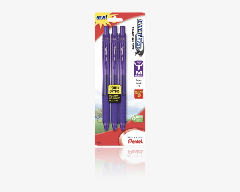 Energel®- X™ Liquid Gel Pen Medium Line, Metal Tip - Pentel Gel Pens No Smear White Tip, transparent png #4053845
