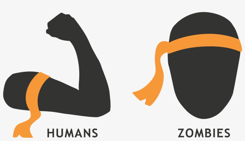 Zombies Wear The Orange Bandanna Around Their Head, - Humans Vs Zombies Rules, transparent png #4054132