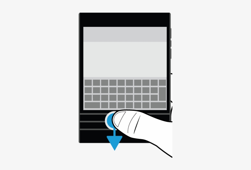 Imagen De Un Dedo Que Se Desliza Hacia Abajo En El - Blackberry Passport On Screen Keyboard, transparent png #4054373
