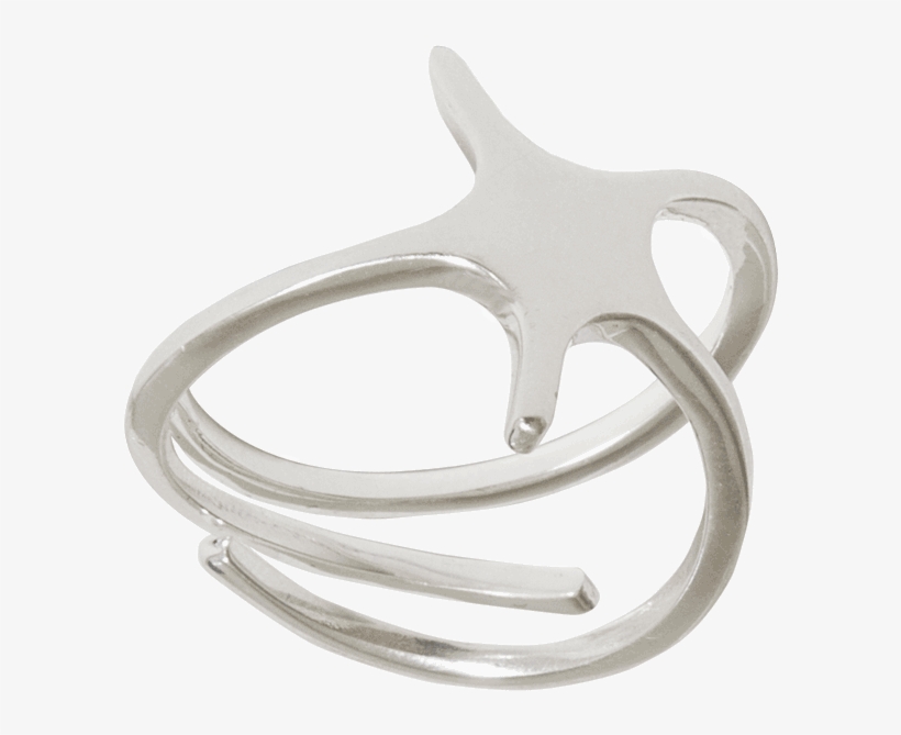 Anillo Estrella De Mar Plata - Ring, transparent png #4055112