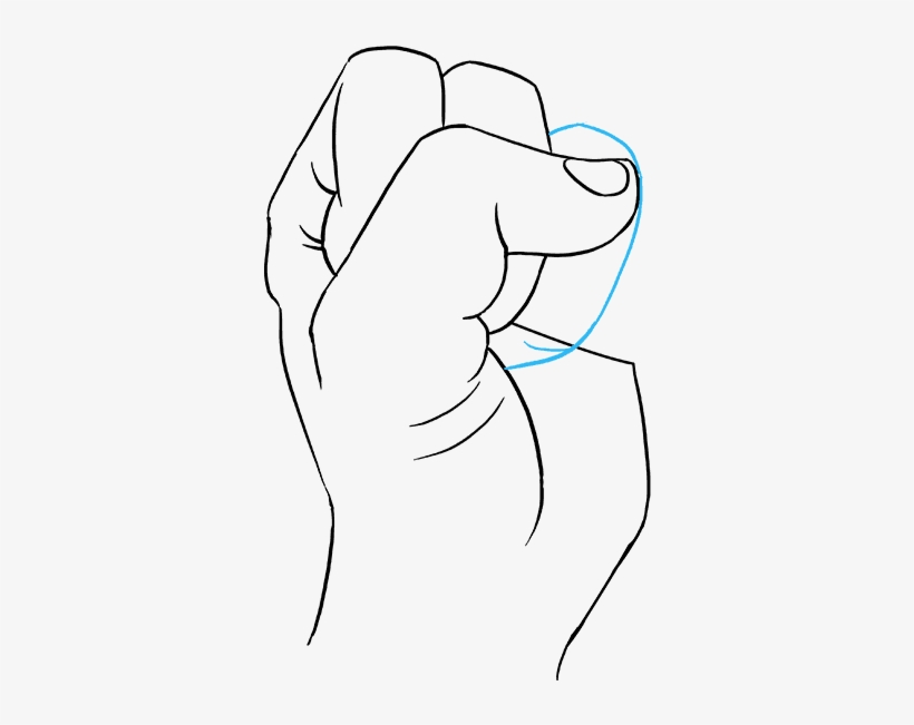 How To Draw Fist - Drawing, transparent png #4055857