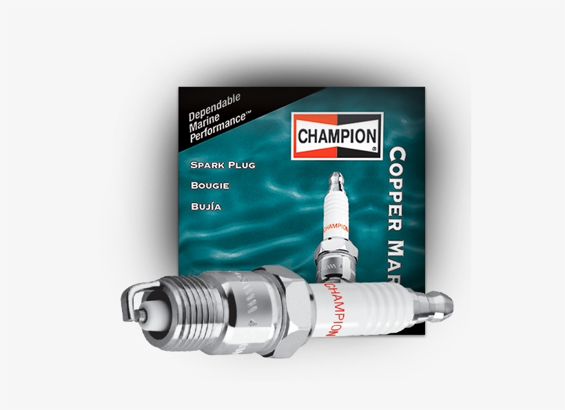 Package And Product Image Of Marine Spark Plug By Champion - Champion Marine Spark Plugs, transparent png #4055905