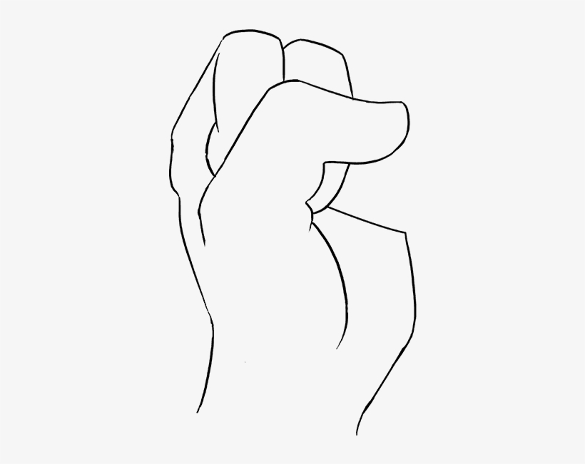 How To Draw Fist - Drawing, transparent png #4055907