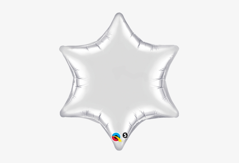 22" Silver 6-point Star Foil Balloon - 22" Qualatex 6-point Star Foil Mylar Balloon Silver, transparent png #4056601