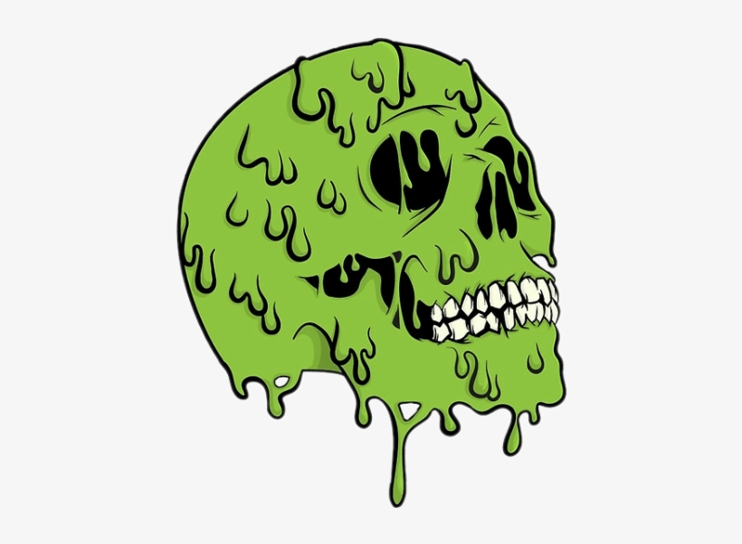 Skull Zombie Toxic Urban Cool Art Green Colors Sticker - Skate Punk Sticker, transparent png #4056718