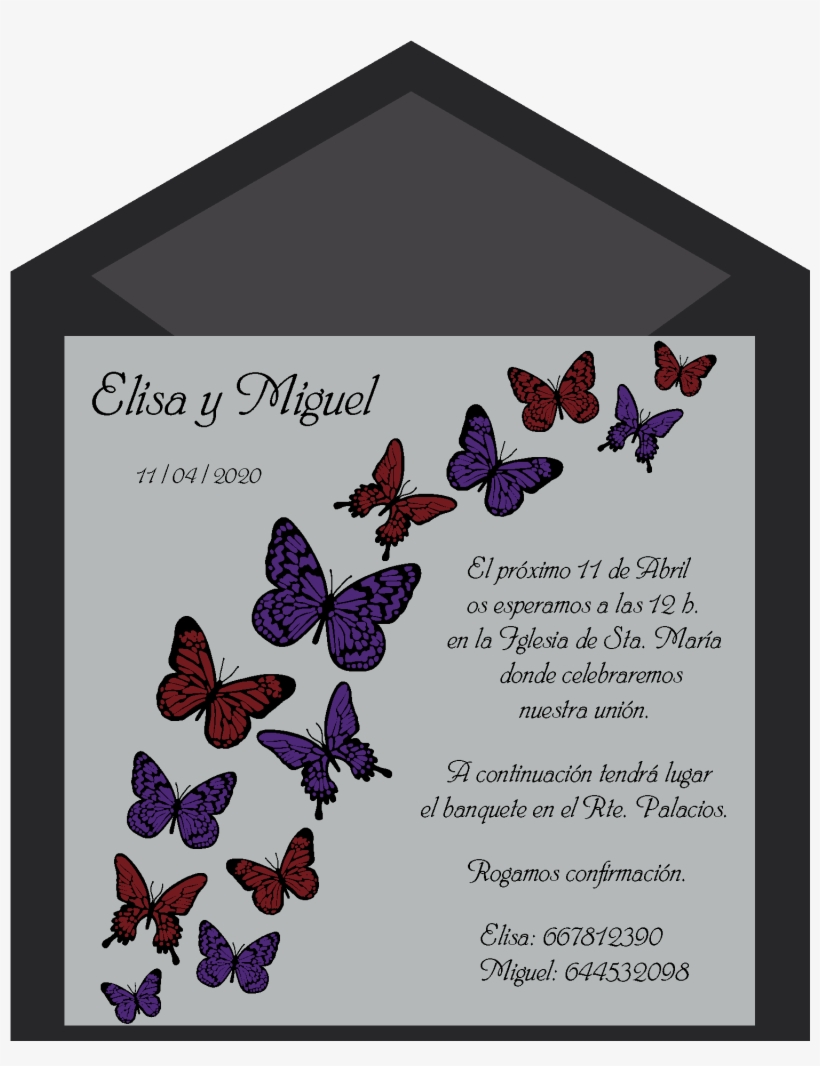 Invitaciones Natura - Invitaciones Boda Con Mariposas, transparent png #4057436