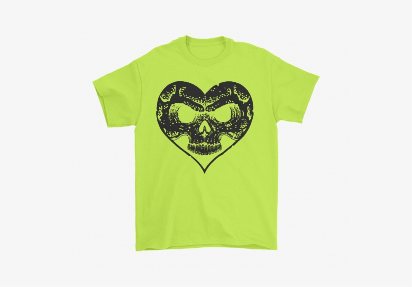 Heart Skull T-shirt - T-shirt, transparent png #4057475
