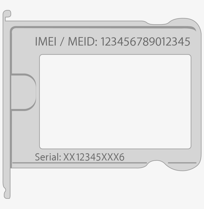 Find The Serial Number And Imei/meid On The Sim Tray - Font, transparent png #4057629