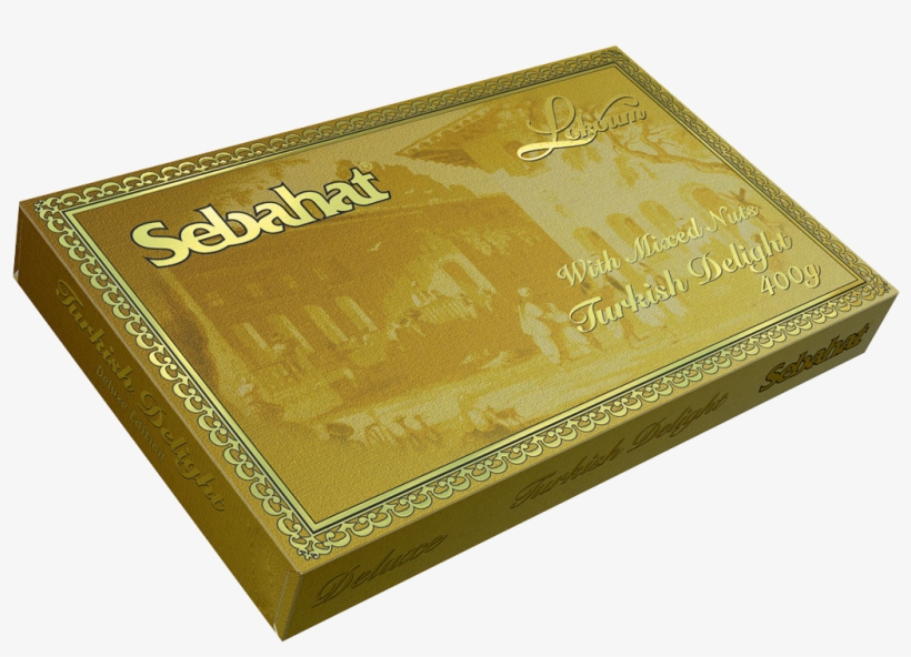 Mixed Nuts Turkish Delight In Embossed Gold Box - Box, transparent png #4057655