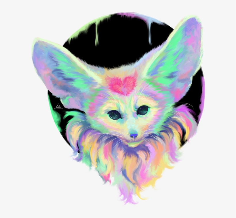A Portrait Of A Fennec Fox, With The Typical Huge Ears - Art, transparent png #4058710