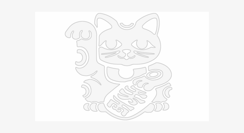 Lucky Cat Black And White, transparent png #4059500