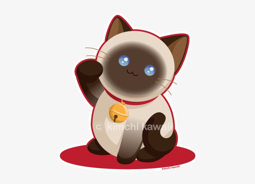 Lucky Cat By *kimchikawaii On Deviantart - Lucky Cat Canvas Lunch Tote, transparent png #4060243