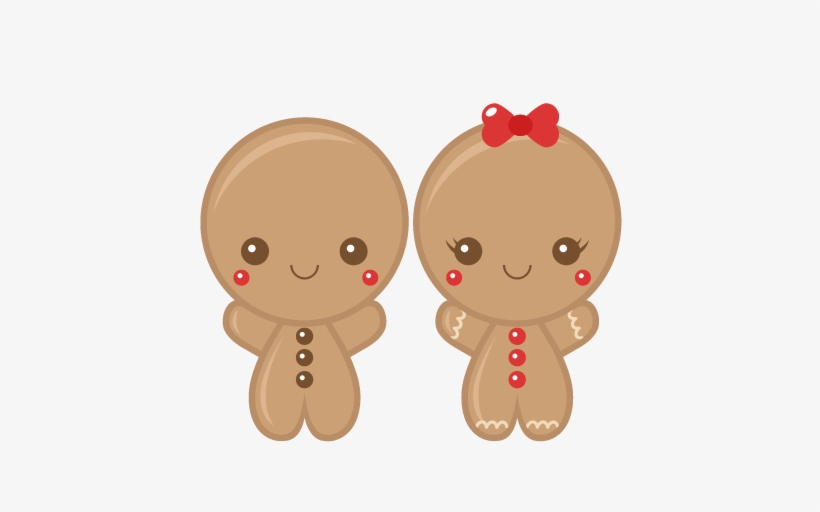 Gingerbread Boy & Girl Scrapbook Clip Art Christmas - Cute Christmas Gingerbread Man, transparent png #4060714