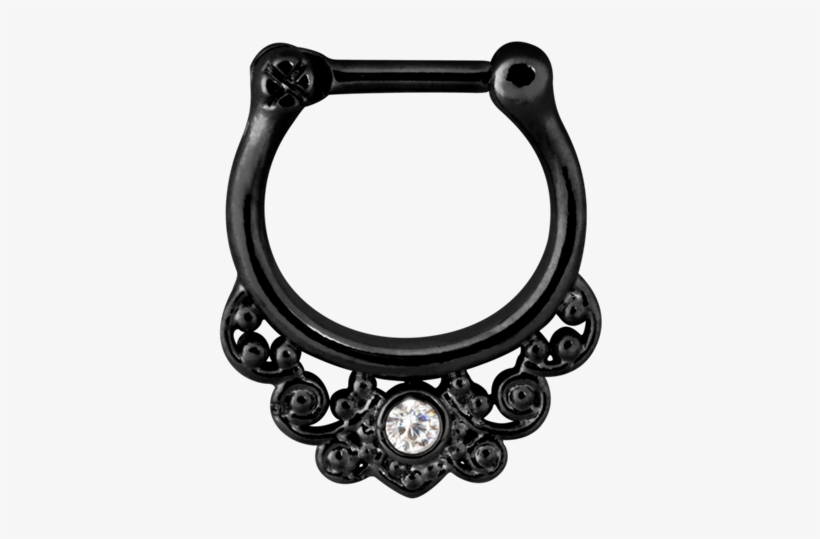 Steel Blackline® Curlicue Septum Black - Septum Piercing, transparent png #4061534