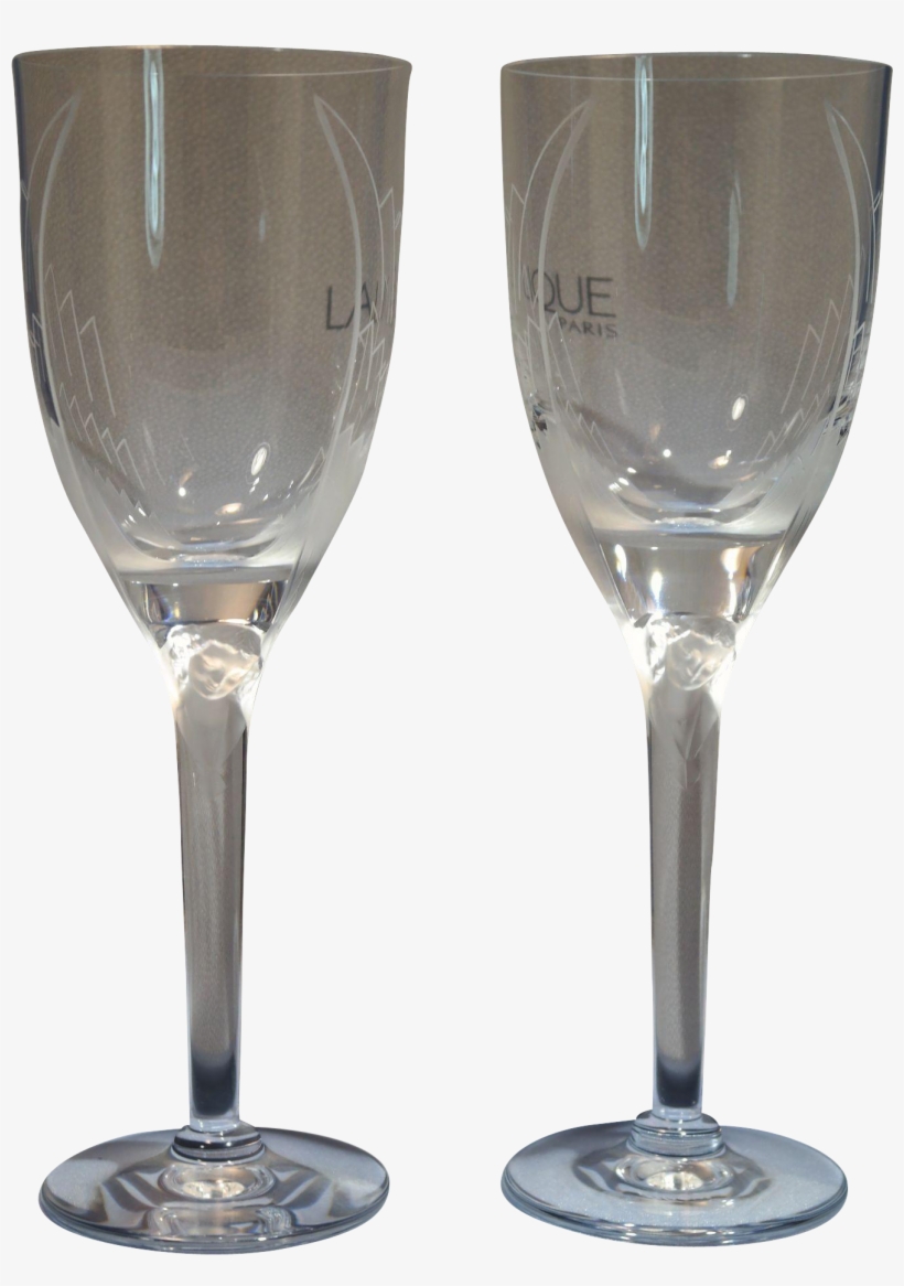 French Lalique Clear Glass Angel/cherub Faces Pair - Wine Glass, transparent png #4061809