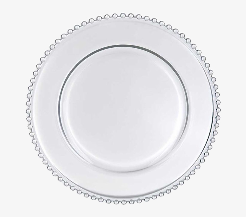 13" Clear Glass Beaded Charger Plate, transparent png #4062081