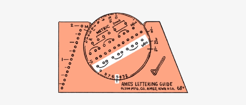 Also Used For Other Forms Of Calligraphy, From Drafting - Ames Lettering Guide, transparent png #4062616