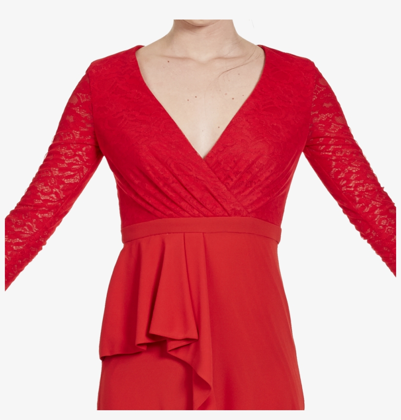Paulette Vestido Largo Encaje Escarola, transparent png #4062699