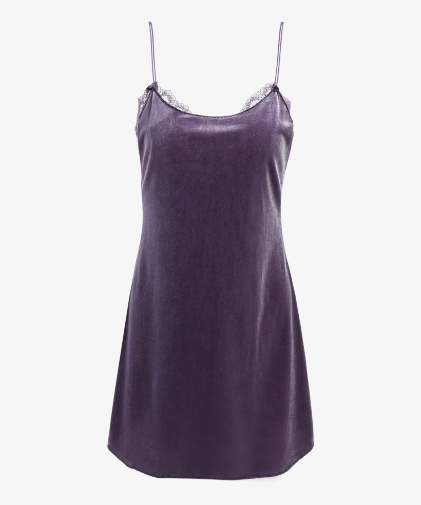 Vestido Corto Terciopelo Paneles Encaje - Dress, transparent png #4062715