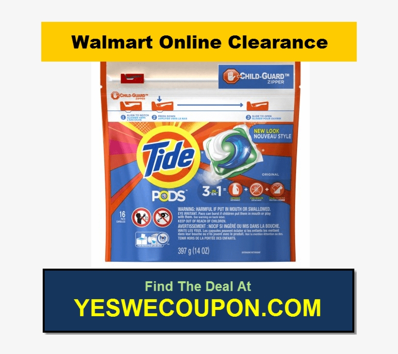 Walmart Online Clearance Tide Pods Only 31 Cents - Tide Detergent, transparent png #4062810