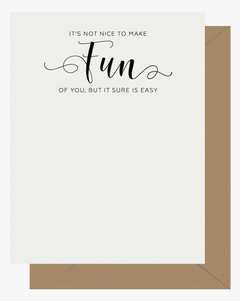 Fun Crass Calligraphy Letterpress Greeting Card - Calligraphy, transparent png #4063984
