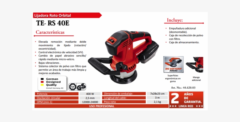 Einhell Expert Te-rs 40 E - Orbital Sander - 400 W, transparent png #4064347