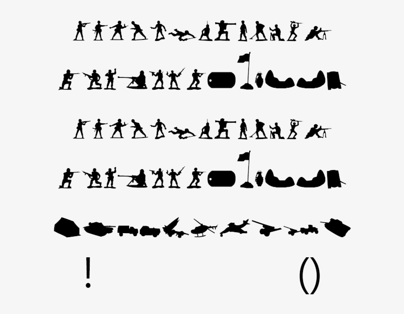 Dingbats Green Army Men Example - 2-project1 Round Ornament, transparent png #4065129