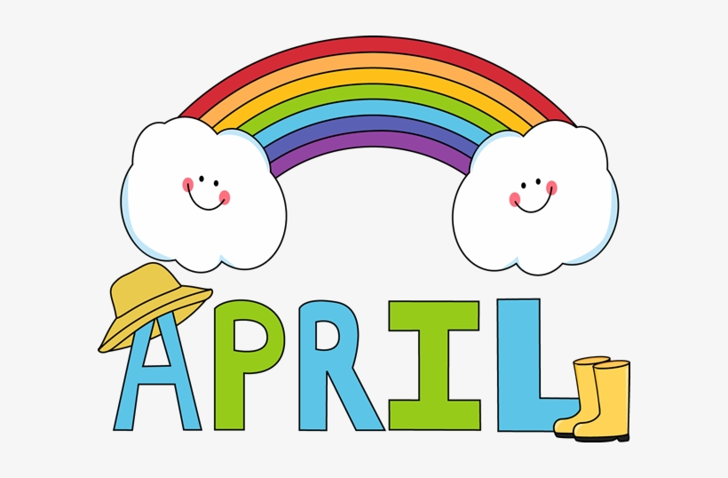 April Showers Bring May Flowers Clip Art April Rainbow - April Clipart, transparent png #4065704