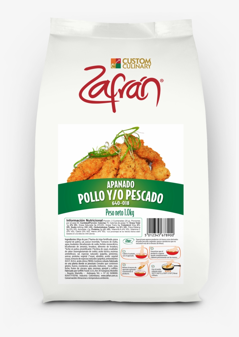 Apanado Pollo Y/o Pescado Bolsa Stand Up 1 Kg - Custom Culinary, transparent png #4067568