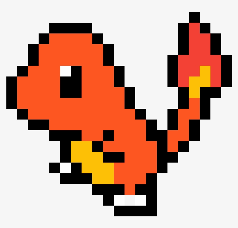 Charmander - Pixel Art Pokemon Charmander, transparent png #4068312