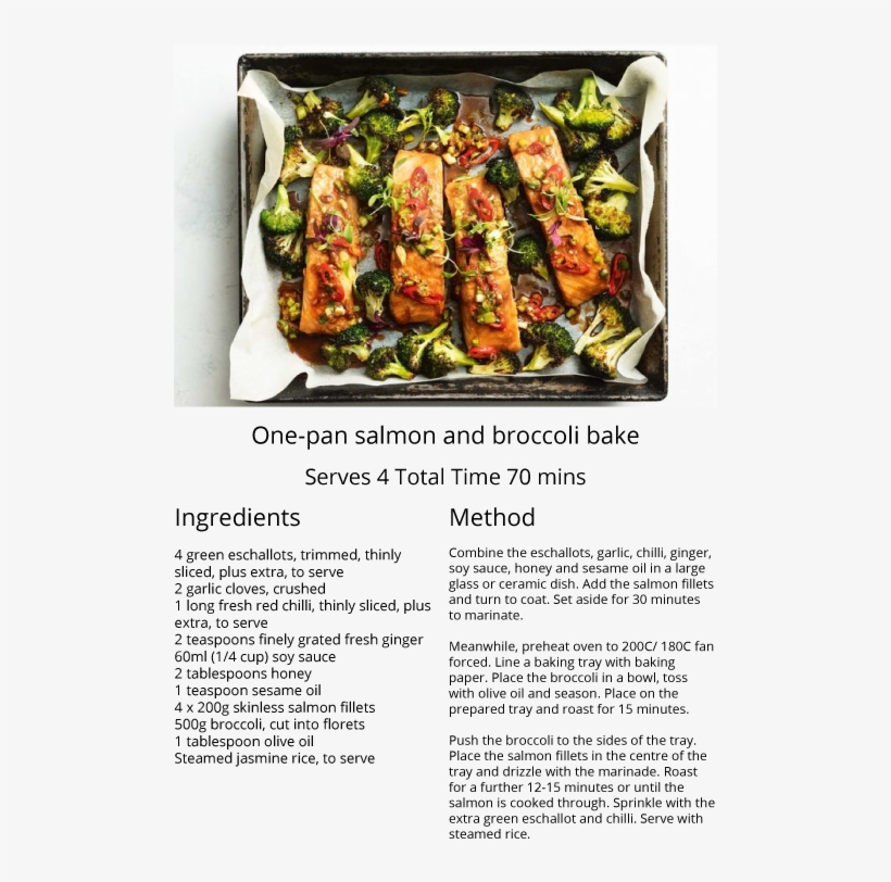 Recipe 600×892 Pixels - Salmon Broccoli Oven Recipe, transparent png #4068603