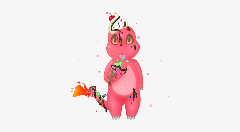 Strawberry Charmander - Cartoon, transparent png #4068746