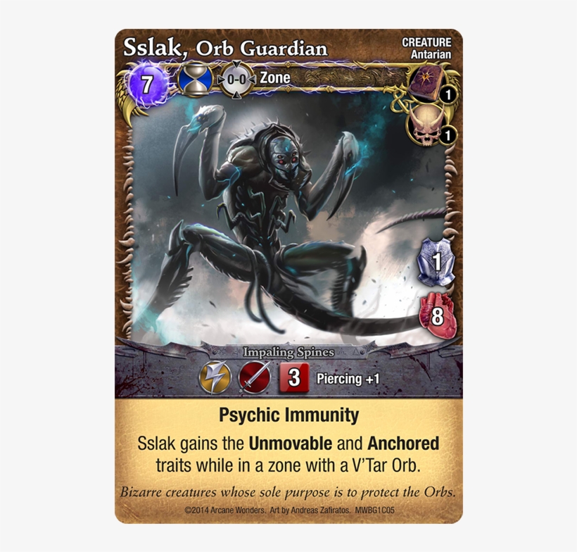 Sslak Were Created By The Dragons To Guard Their Orbs - Mage Wars Domination Cards, transparent png #4069600