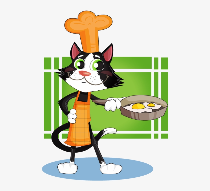 Courtesy Clipart Cooking - Cartoon Cat Cooking, transparent png #4070076