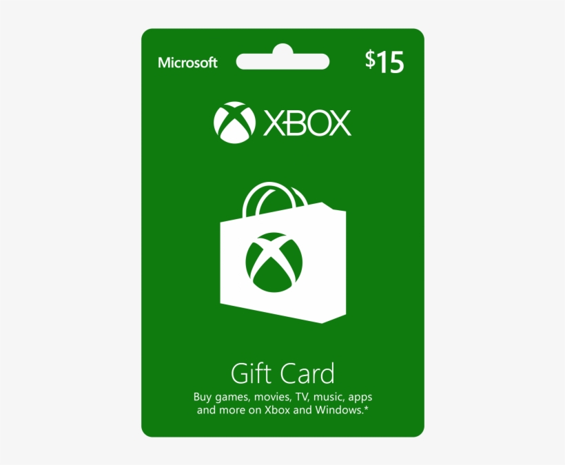 Xbox Giftcard 15 - Xbox Gift Card, transparent png #4070306
