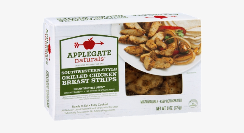 Applegate Naturals Grilled Chicken Breast Strips Southwestern-style - Applegate Naturals Homestyle Breaded Chicken Breast, transparent png #4070815