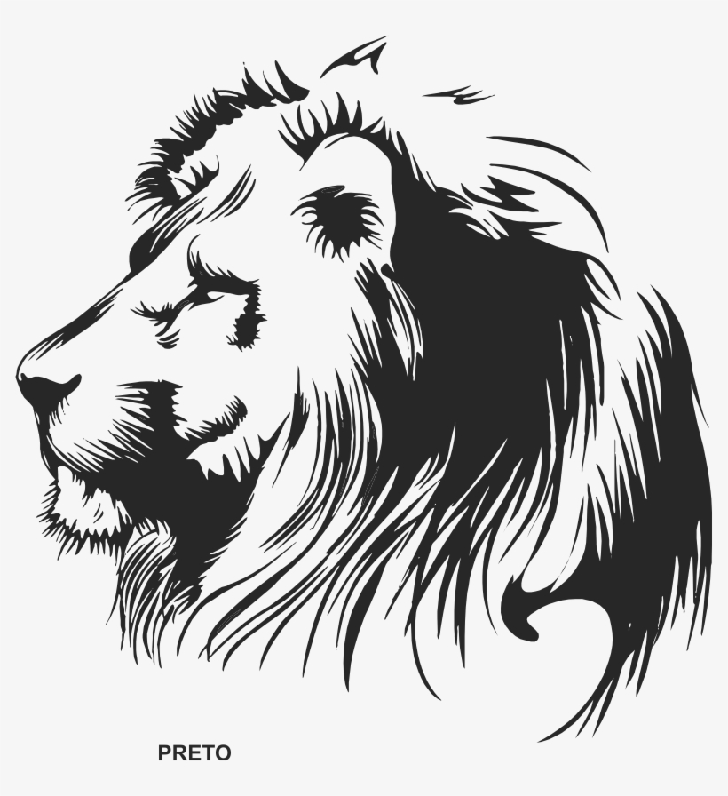 Leao Tribal Png - Lion Clip Art Black And White, transparent png #4070979