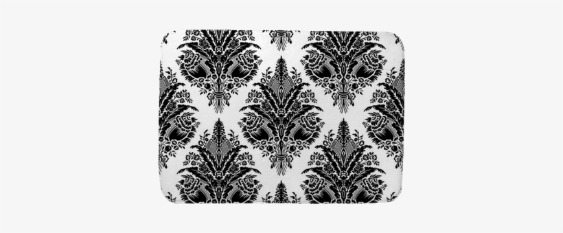 Seamless Damask Pattern Bath Mat • Pixers® • We Live - Steel, transparent png #4071574