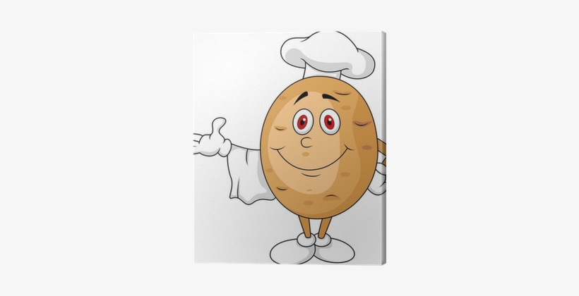 Cute Potato Chef Cartoon Character Canvas Print • Pixers® - Animado Papas En Dibujos, transparent png #4071862