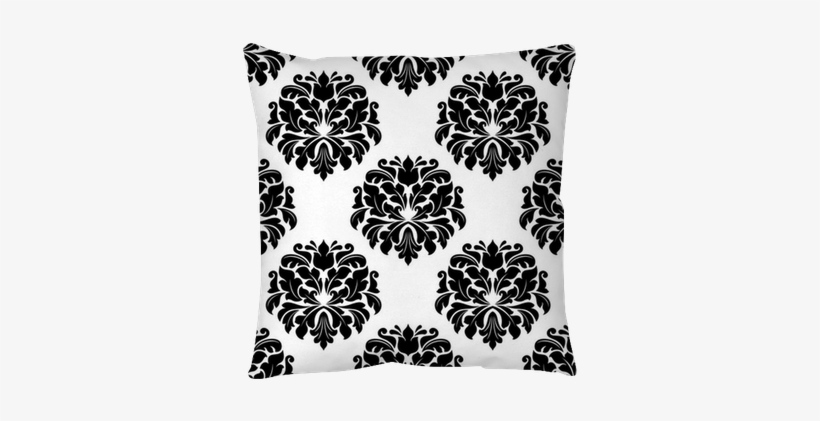 Floral Seamless Arabesque Damask Pattern Throw Pillow - Pattern, transparent png #4072058