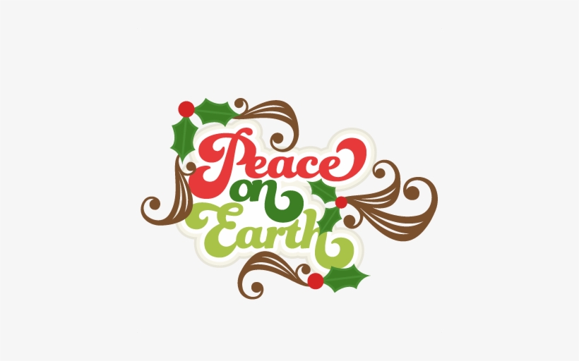 Peace On Earth Title Svg Scrapbook Title Christmas - Peace On Earth Christmas Clipart, transparent png #4072239