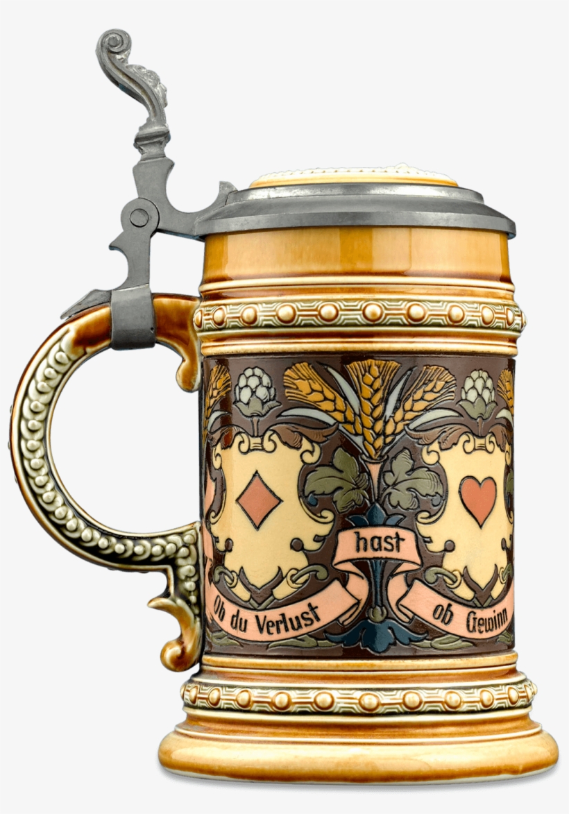 Mettlach French Playing Cards Beer Stein, transparent png #4072504