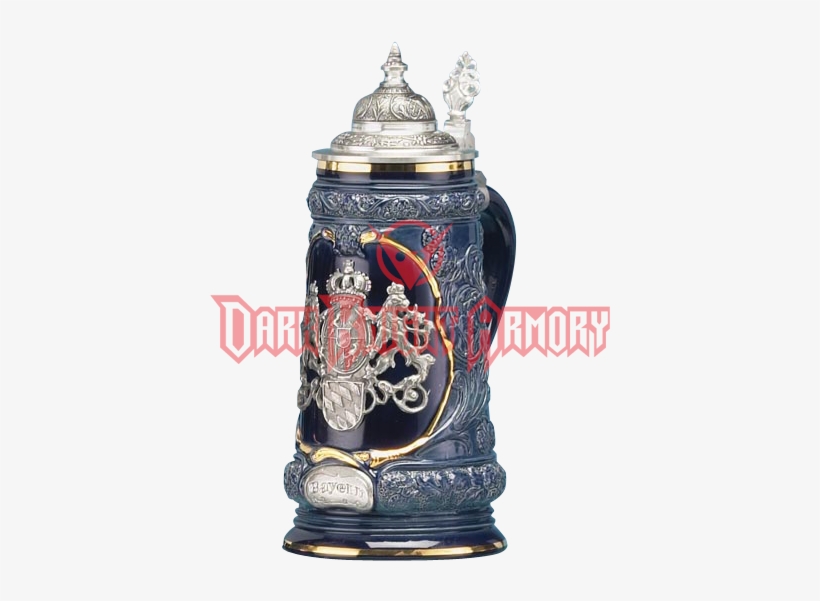 Blue Bavarian Beer Stein - Blue Bavarian Stein, transparent png #4072535