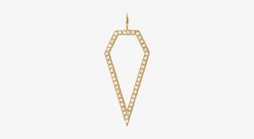 Wide Hollow Diamond Dagger With Pave White Diamonds - Pendant, transparent png #4073015