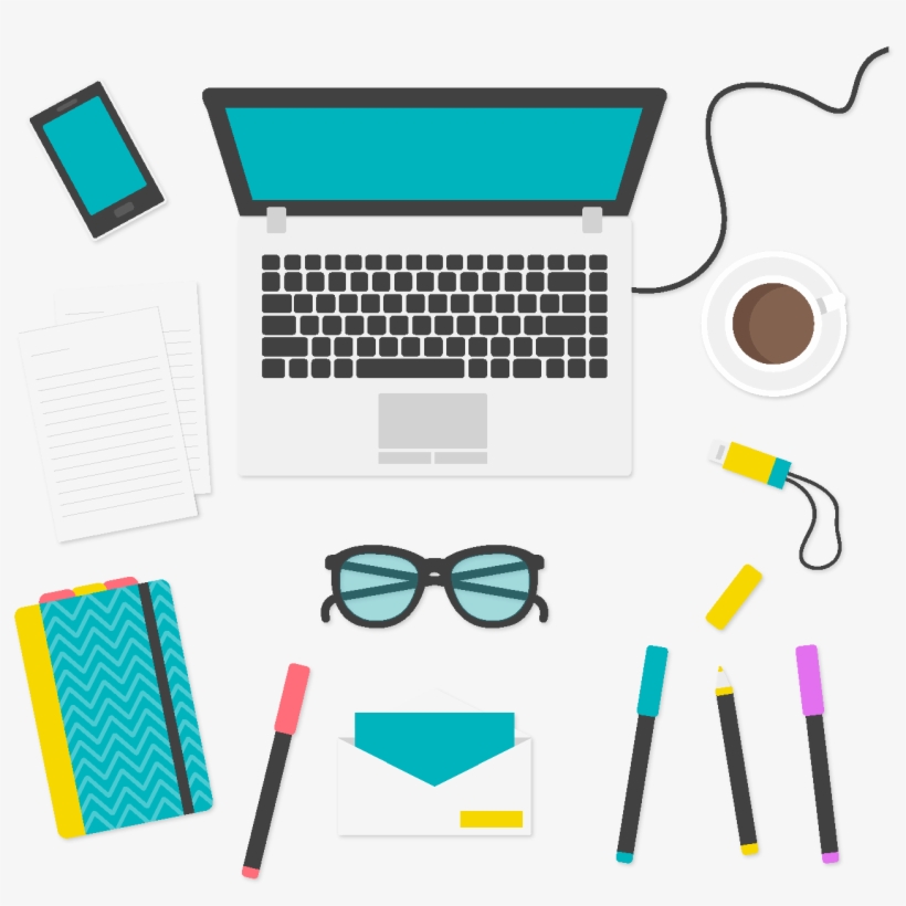 Mão Desenhada Computador Óculos Elementos De Escritório - Design, transparent png #4073446