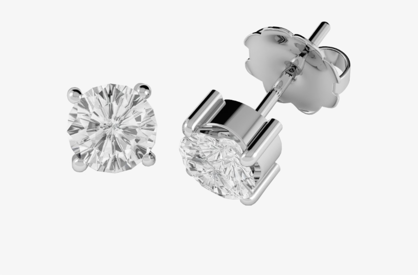 Diamond Stud Earrings In 9ct White Gold With Round - Brilliant, transparent png #4073471
