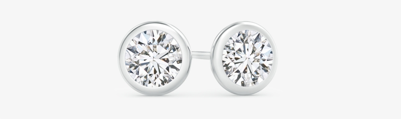 Martini Setting Bezel Set Lab Grown Diamond Stud Earrings, transparent png #4073516